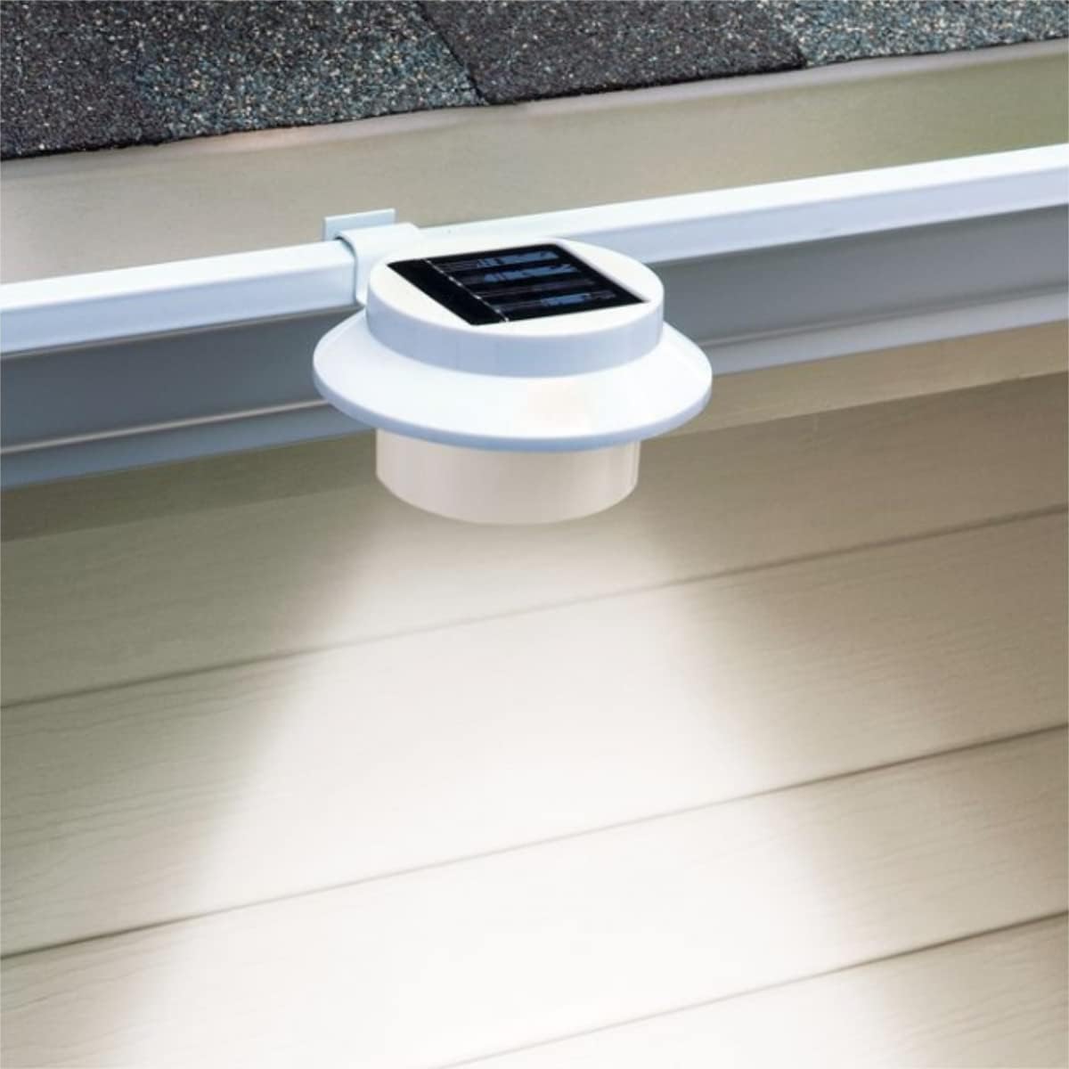 AMBERLINNEN LTD Solar Outdoor White LED Gutter Lights, 3 LEDs, Security Wall Lamp for Garden, Fence (1)