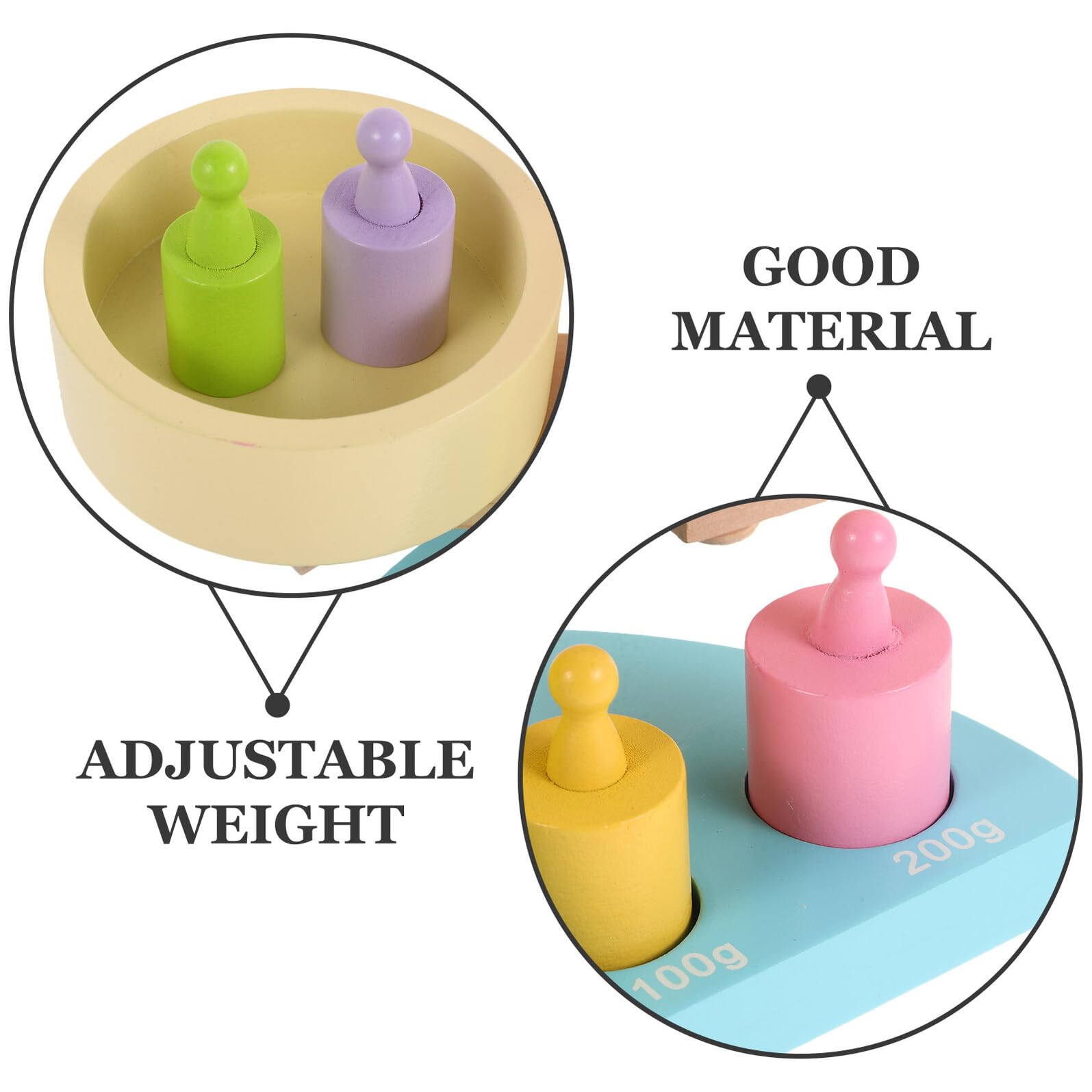 Báscula de Madera Bloques Móviles, Juguete Didáctico de Conteo y Equilibrio, Kit Educativo Montessori para Aprendizaje Matemático y Desarrollo Cognitivo Infantil