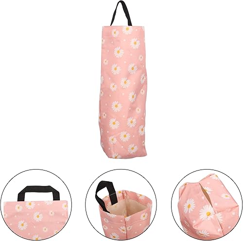 Miniatura 3 de QIANRENON Bolsa de basura de plástico lavable para cocina, baño, sala de estar, oficina, cámper, 2 unidades con 2 ganchos (rosa margarita)