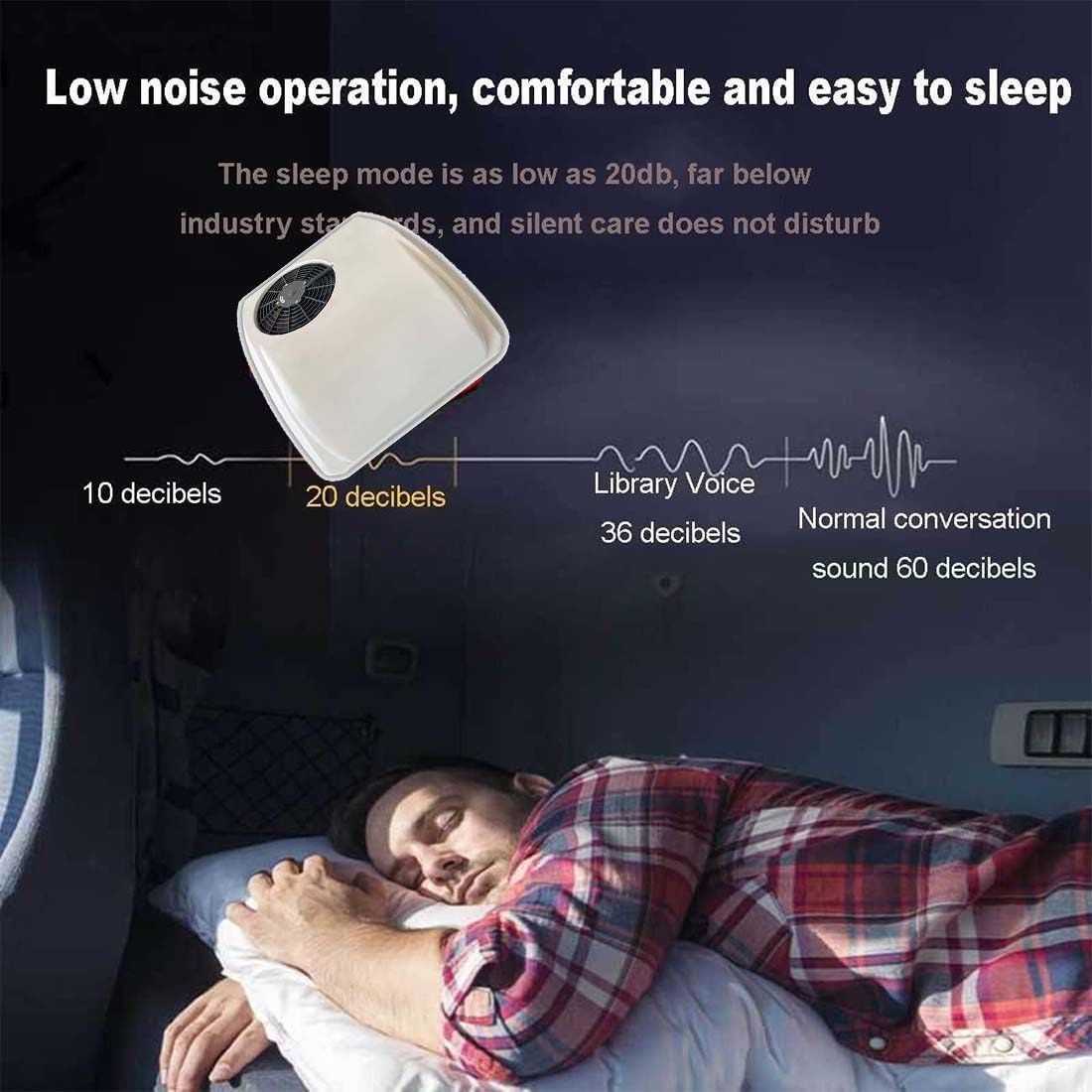 Condizionatore D'aria per Camper 12V/24V CC, 2 in 1 Con Funzioni Raffreddamento E Riscaldamento, Aria Condizionata Da Parcheggio per Auto, 12V