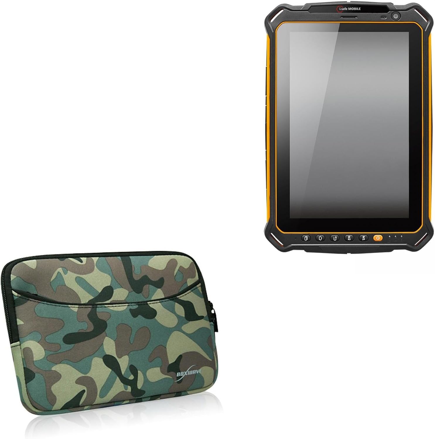 BoxWave Case Compatible with i.Safe Mobile IS930.1 - Camouflage Suit with Pocket, Neoprene Camo Suit Zipper Pocket for Storage