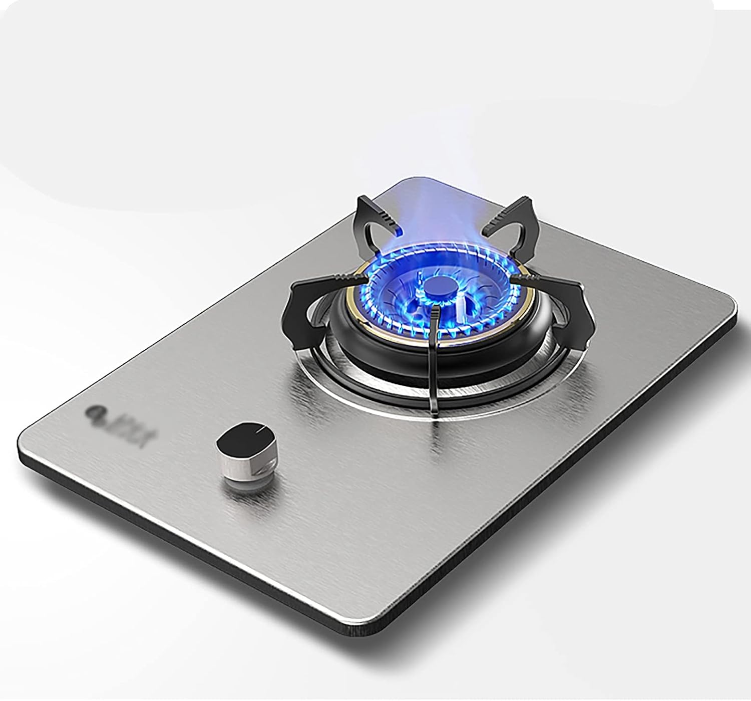 Built-in Gas Hob 1 Burners 32cm Cooktop，Stainless Steel Or Black Glass Panel （Easy to Clean），Cooker with FFD and Cast Iron Pan Supports [Energy Class A] (Color : B, Size : LPG)