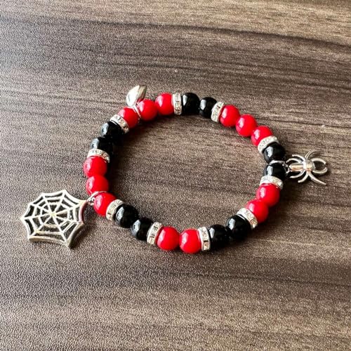 Fashion Acrylic Stone Bracelet Alloy Spider Web Charm Bracelet4