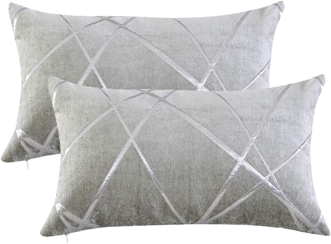 Beige Outdoor Kissen 30x50cm 2er Set - Samt Sofakissen Mit Reh Motiv & Reißverschluss