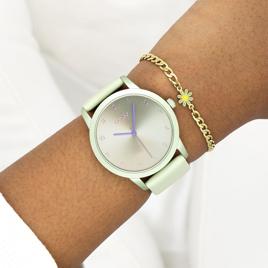 Oozoo Montre femme avec bracelet en cuir 42 mm Colours of Unicolor