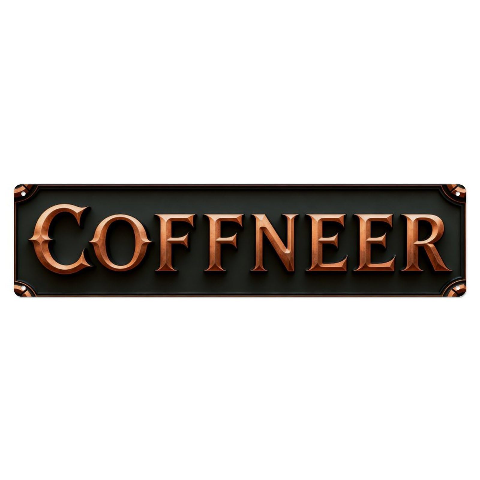 Coffneer Logo Design Pattern Metal Tin Sign Plaque