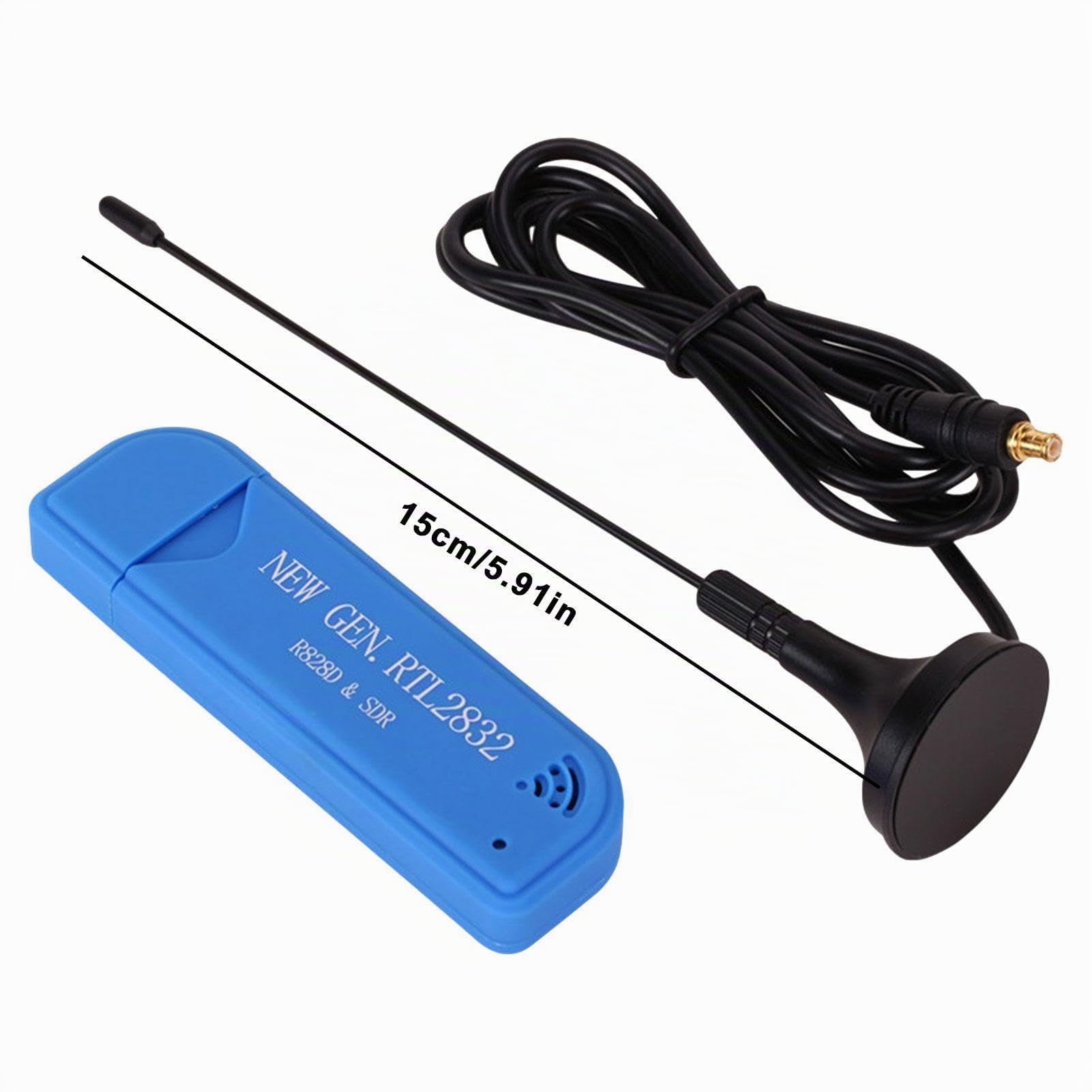 Réception radio SDR - Récepteur TV, Récepteur radio à antenne SDR | Clé USB RTL-SDR avec antenne, connecteurs MCX, modes de réception CW, récepteur radio TV défini par logiciel pour progiciels SDR, tu