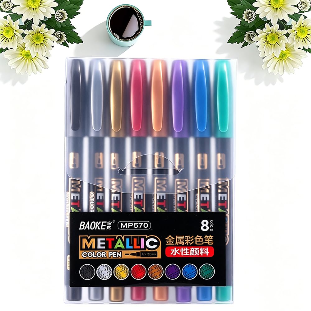 Penna Sigillo di Cera, 8 PCS Penna a Cera per Decorare Ceralacca, Penna a Colori Metallici per Sigillo di Cera Busta di Nozze