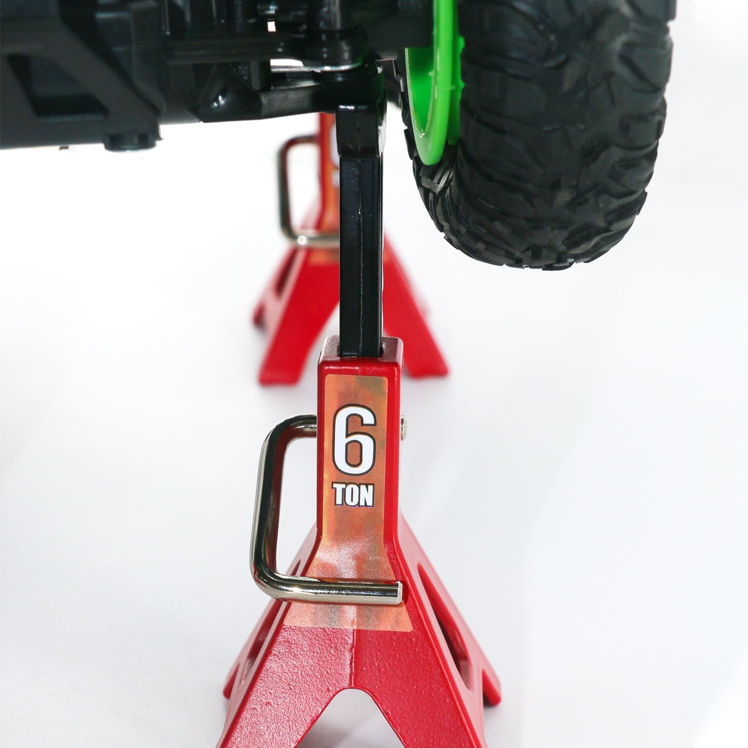 4 Pack 1/10 Remote Control Car Scale Metal Jack Stand Repair for Traxxas TRX4 Axial SCX10 1/10 RC Climbing Car,Note: for 1:10 RC Cars only, not for Real Cars(Red)