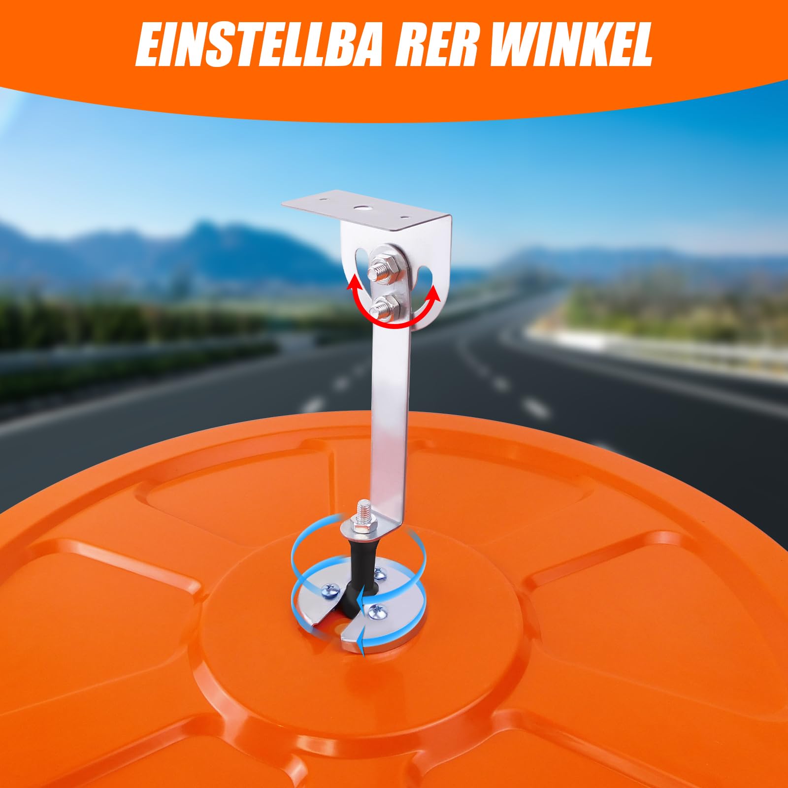 Espejo convexo para garaje y entrada, ángulo de visión de gran angular ajustable de 60 cm, espejo de seguridad curvado, soporte interior y exterior, con accesorios, fácil instalación