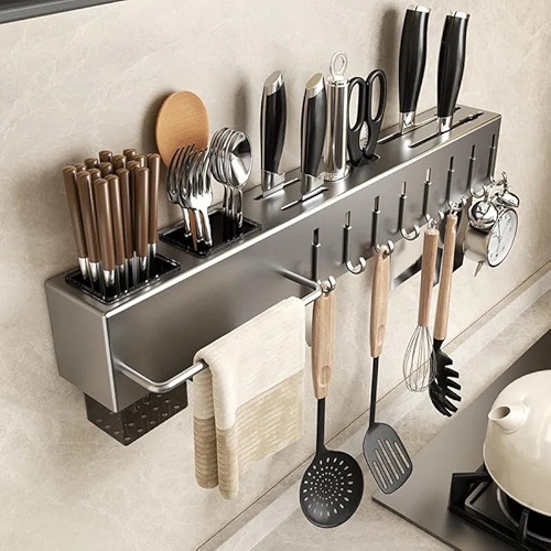 Organizador Multiuso/Suporte de Parede/Porta Utensílios, Talheres e Porta Pano de Pratos c...