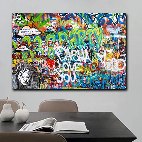 Danjiao Toile Peinture À L’Huile Abstraite John Lennon Mur Art Peinture À L’Huile Affiche Toile Peinture Imprimer Des… - Les Beatles, Paul McCartney, John Lennon, RIngo Starr, George Harrison Danjiao Toile Peinture À L'Huile Abstraite John Lennon Mur Art Peinture À L'Huile Affiche Toile Peinture Imprimer Des… – Image 3