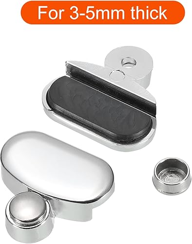 Miniatura 10 de HARFINGTON Clips de espejo, 6 piezas para espejo flotante de 3 a 0.197in de grosor, montaje en pared, soporte para paredes de espejo sin marco,