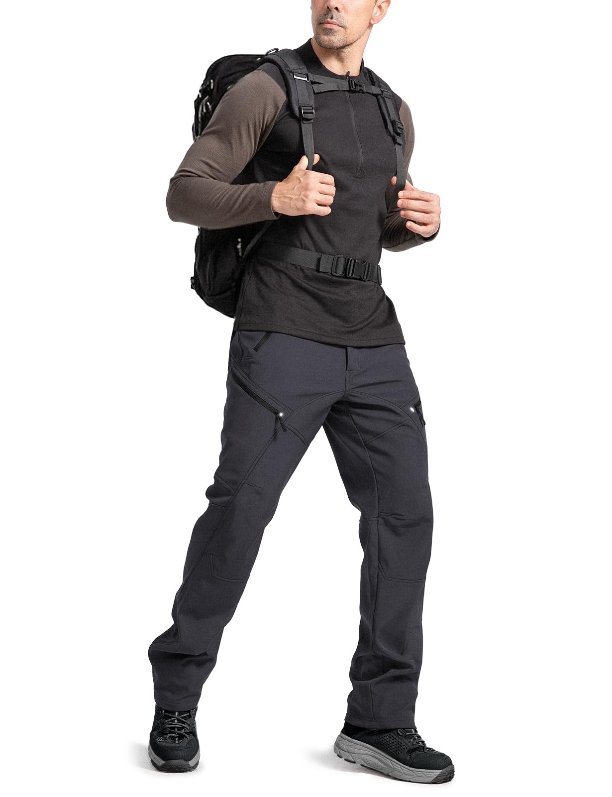 Moosehill Skihose Herren Thermohose Gefüttert: Wasserdicht | Winddicht, Warm, Softshellhose, Wanderhose, Snowboardhose, Winterhose Herren mit 5 RV-Taschen zum Klettern und Wandern