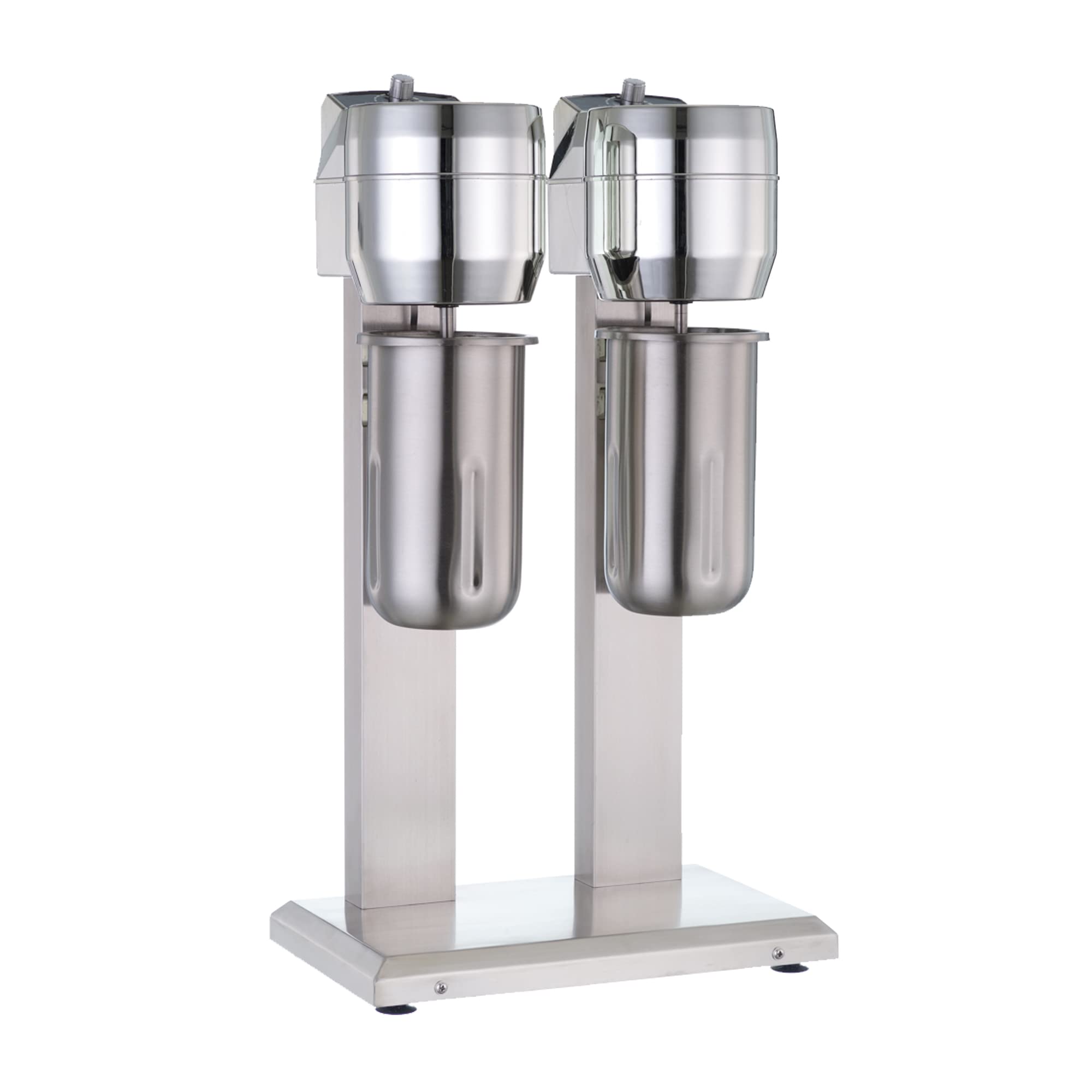 AYCDL Commercial Electric Milkshake Maker, Stainless Steel Milk Shake Machine Single-Head/Twin-Head Milkshake Shaking Machine Cocktail Tea Drink Mixer Smoothie Malt Blender,Sin,Silver-Double head