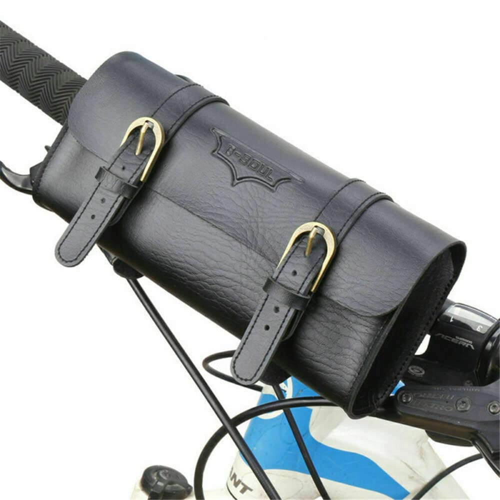 HERTE Leder Fahrrad Satteltasche - Retro Tool Pouch Aus Echtem Leder 23x13cm