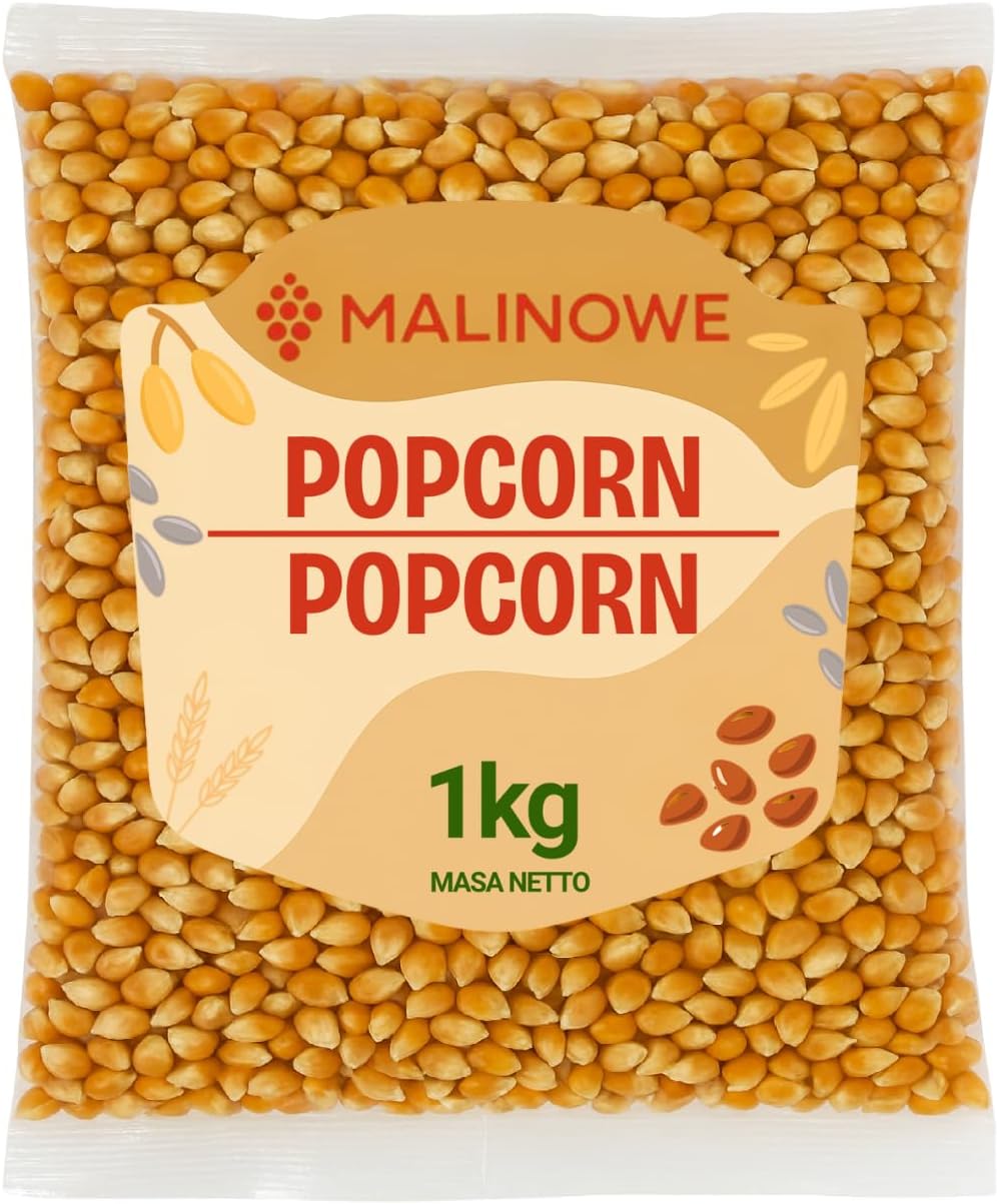 Malinowe POPCORN ZIARNO 1kg Kukurydza Do Prażenia Wysoka Jakość