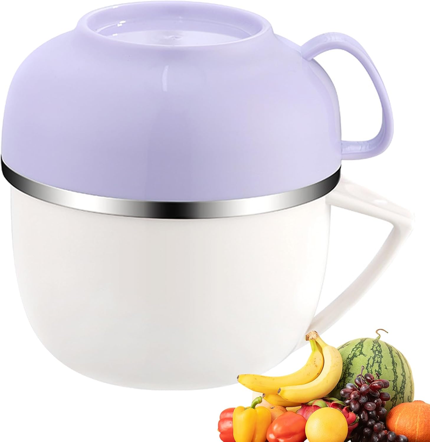 Stainless Steel Ramen Bowl, Microwave Ramen Bowl Set Microwave Bowl for Noddles