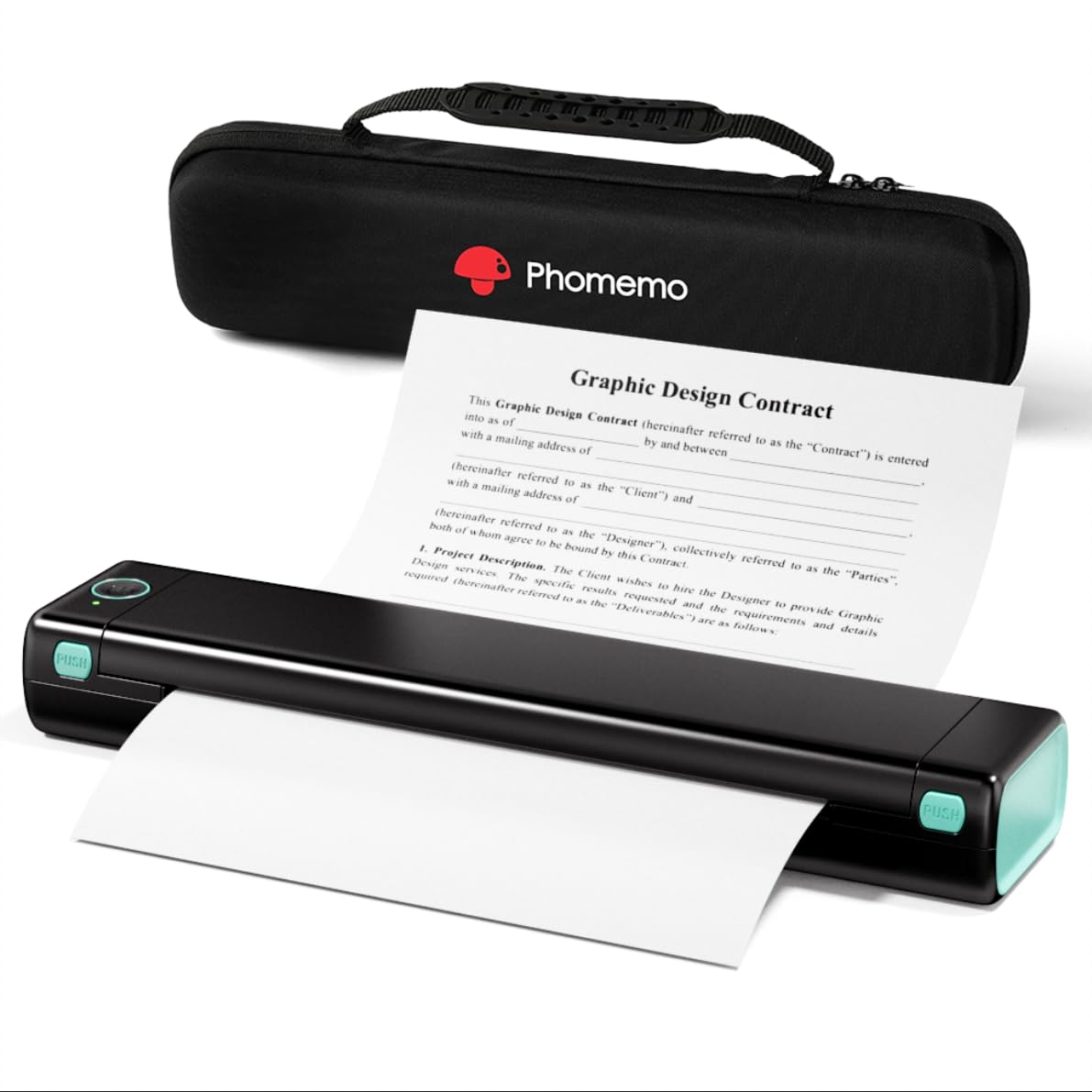 Phomemo M08F Pro Portable Printers Wireless Travel, [Upgrade] Portable Thermal Printers Support 8.5" X 11" US Letter, Inkless Bluetooth Printer Compatible with iOS, Android, PC, Printer with Case