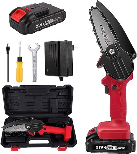 Mini motosierra, motosierra eléctrica, portátil mejor mini motosierra inalámbrica, mini motosierra de corte de mano, para corte de madera de rama,