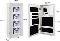 Vista 3 de Gt2-ly diseño simple PVC revestimiento de grano de madera foto almacenamiento joyería espejo gabinete, adecuado para dormitorio y sala de estar