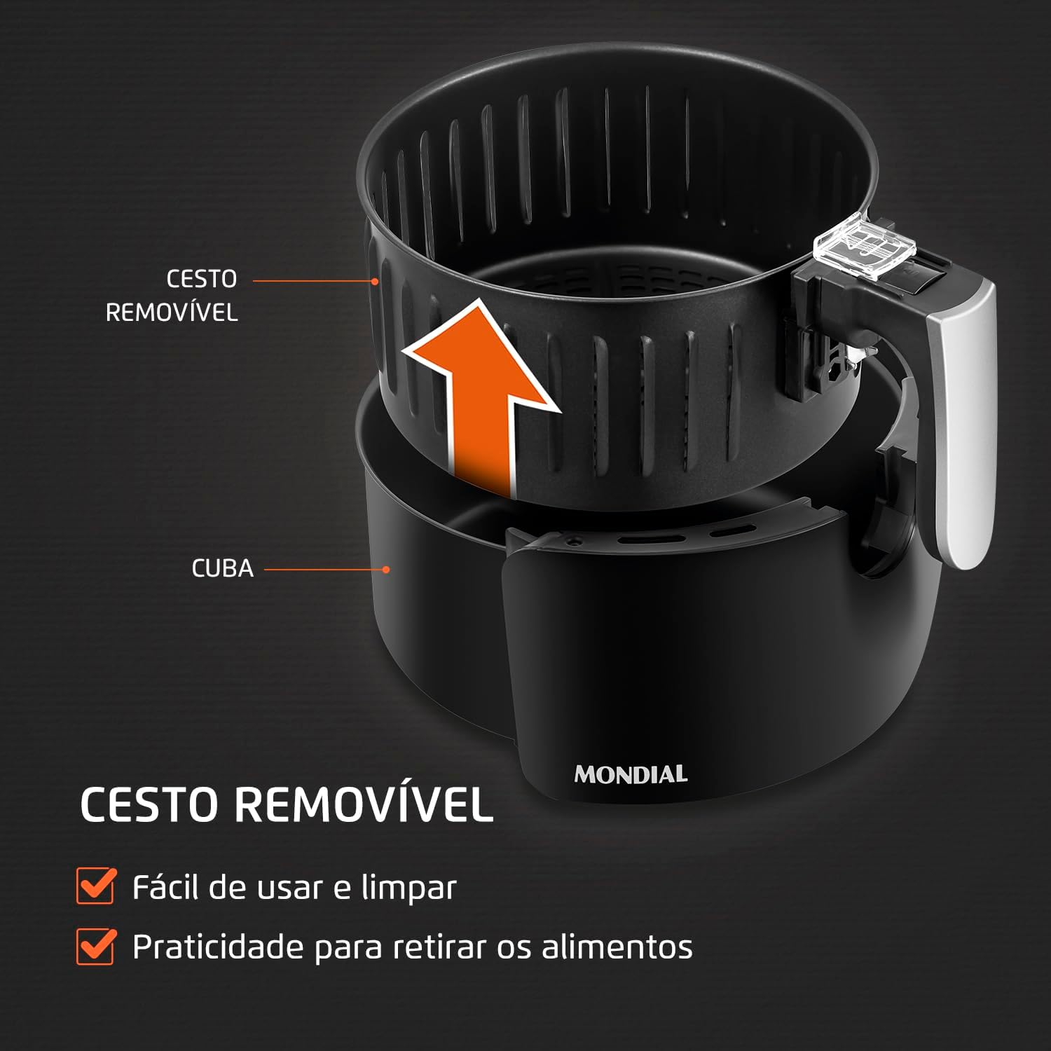 Fritadeira Sem Óleo Air Fryer 3,5L, Mondial, Preto/Inox, 1500W, 220V - AF-30 I