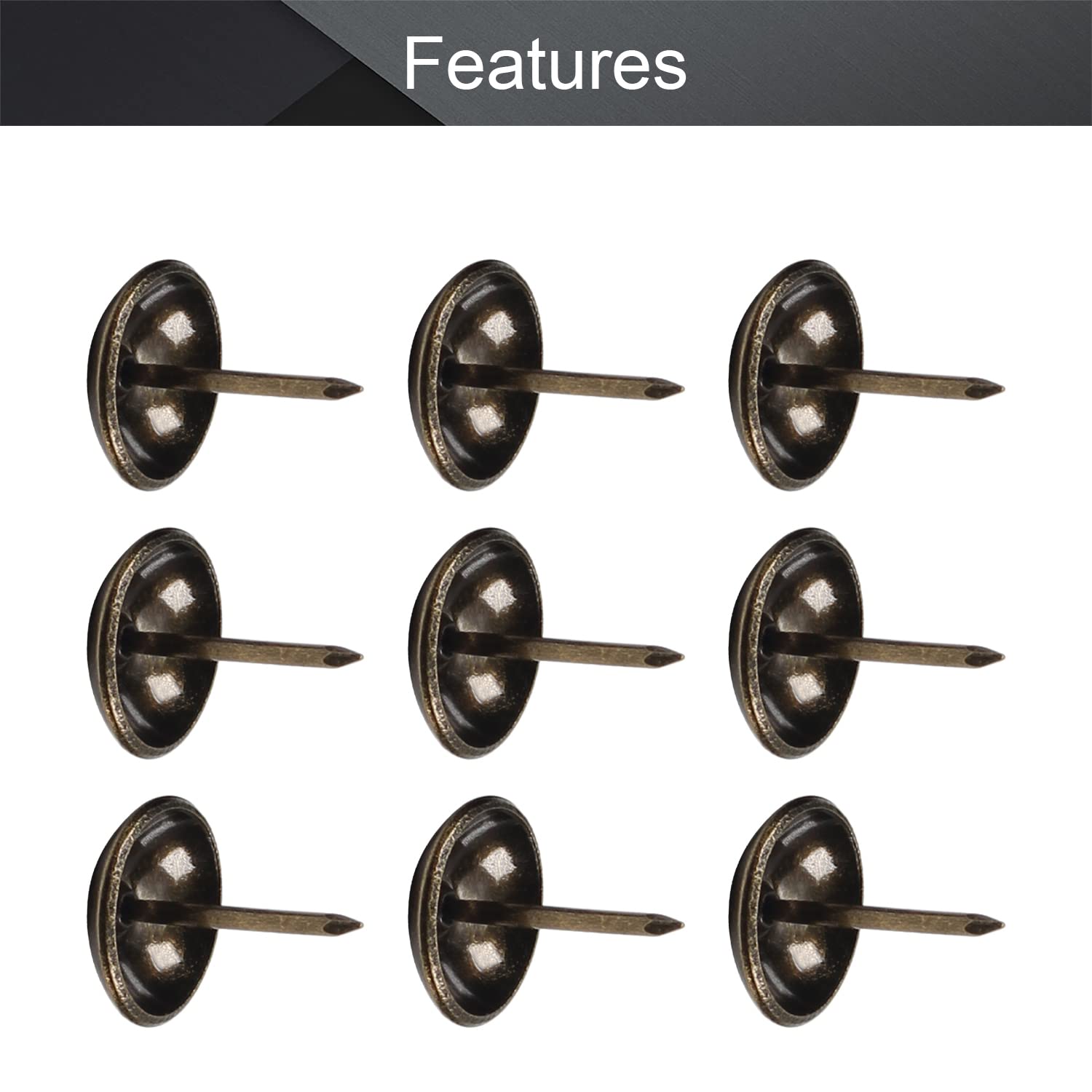 MroMax Vintage Iron Upholstery Nails - 50Pcs Decorative Tacks For Furniture, Cork Boards & DIY