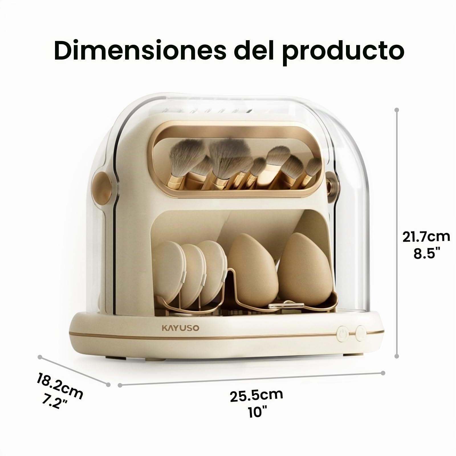 Máquina Secadora Eléctrica de Brochas de Maquillaje, 3 En 1, Secador Automático de Brochas de Maquillaje y Almacenamiento con Tapa