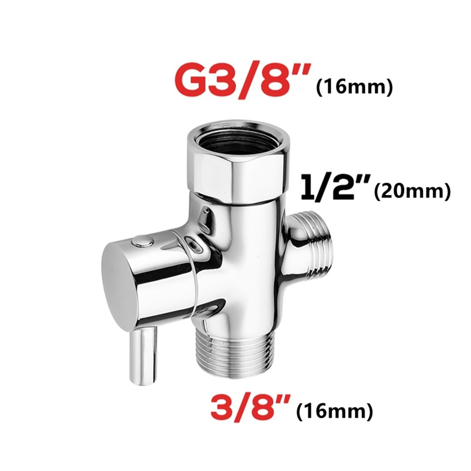G1/2" G3/8" G7/8" G3/4" Trójdrożny zawór przełączający Adapter T do złącza wody w kranie prysznicowym(3-8 T valve)