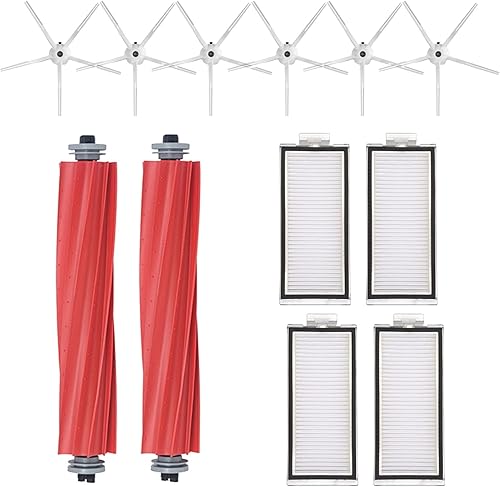 Accesorios de repuesto compatibles con Roborock Q7 Max / Q7 Max Plus / T8 Robot Aspirador Accesorios, 2 Cepillos Principales de Goma 6 Cepillos