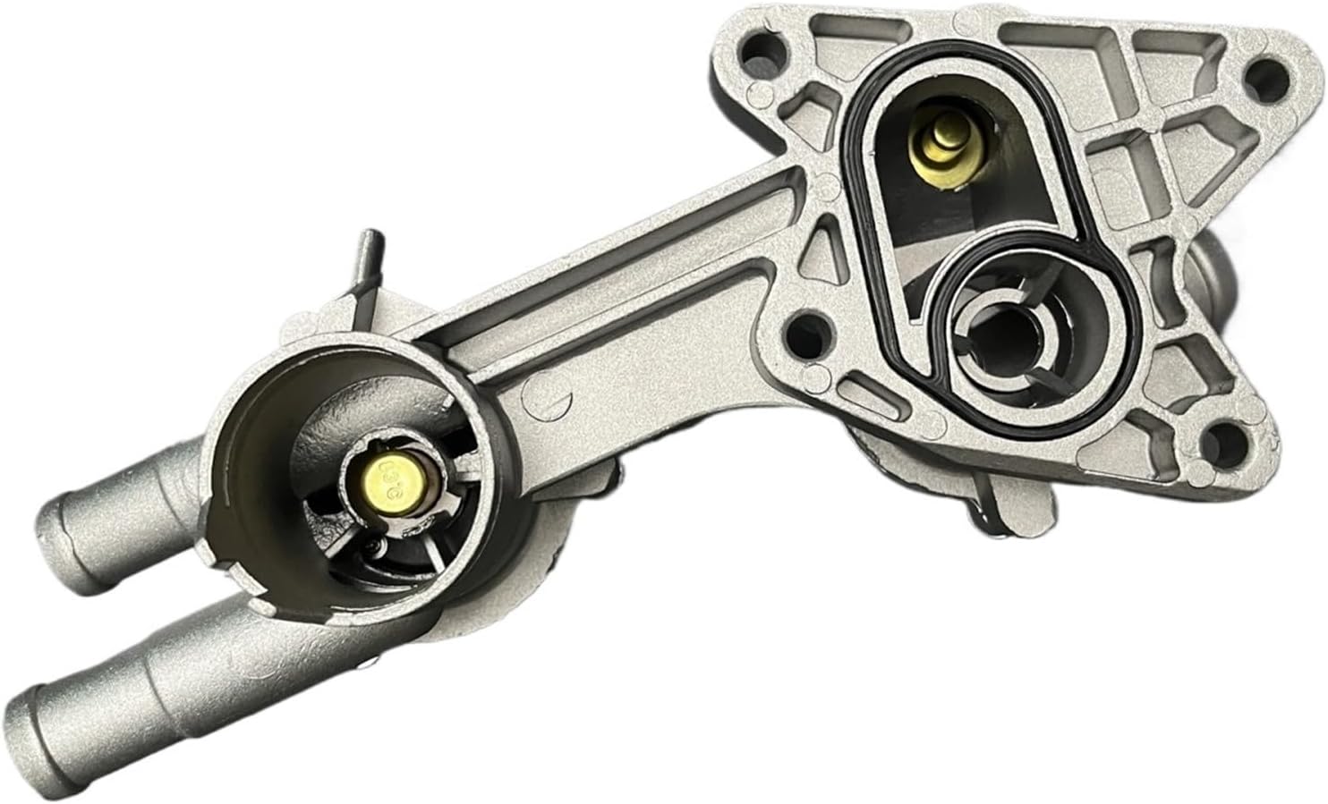 Aluminium Alloy Thermostat Cooling Housing Assembly 03C 121 111 P 03C121111 Compatible with VW EOS Golf 6 Jetta Passat Polo(Single Thermostat)