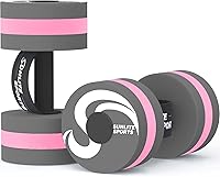 Vista 7 de Sunlite Sports Water Weights Pool Exercise Dumbbells, Water Aerobic Equipment, High-Density EVA-Foam Dumbbell with Handle Strip, Aqua Therapy, Pool