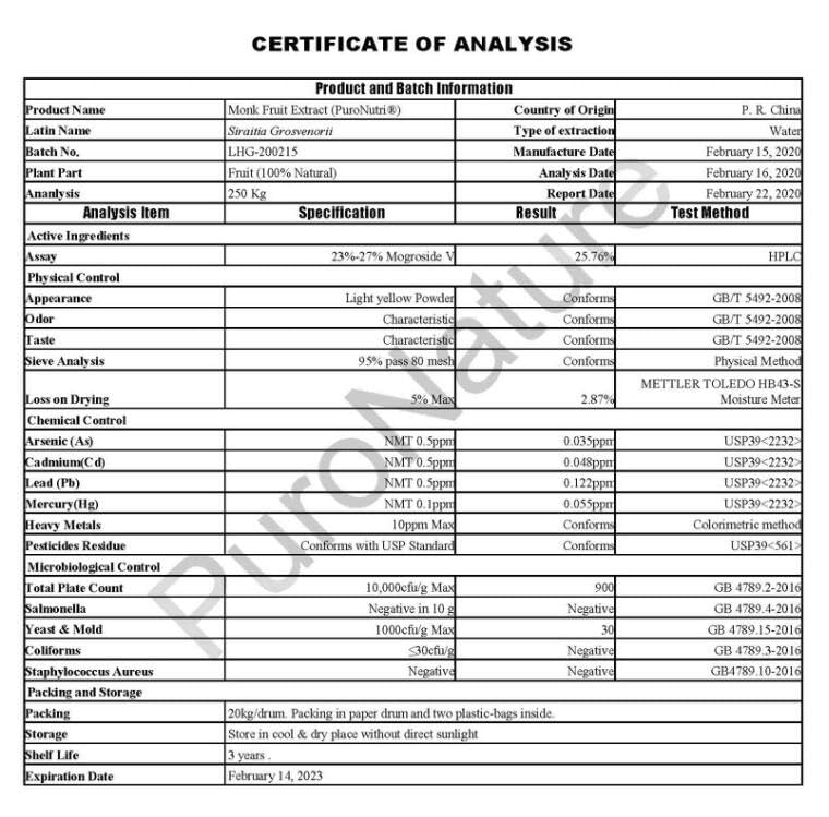 Miniatura 3 de PuroNutri All Natural Edulcorante Puro Extracto de Fruta de Monje Polvo 25% Mogroside V Cero calorías Reemplazo de azúcar