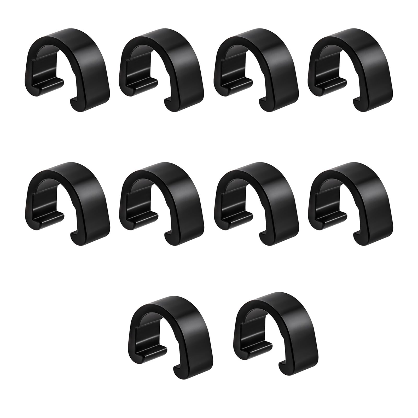 Kcjhagbd 10Pcs Brake Cable Housing Clip Aluminum Alloy Guide Brake Cable C-clip Guide Clamps For Mountain Road Bicycles Bicycles Hoses Clamps Cable Management Clips Cycling Gear, Black