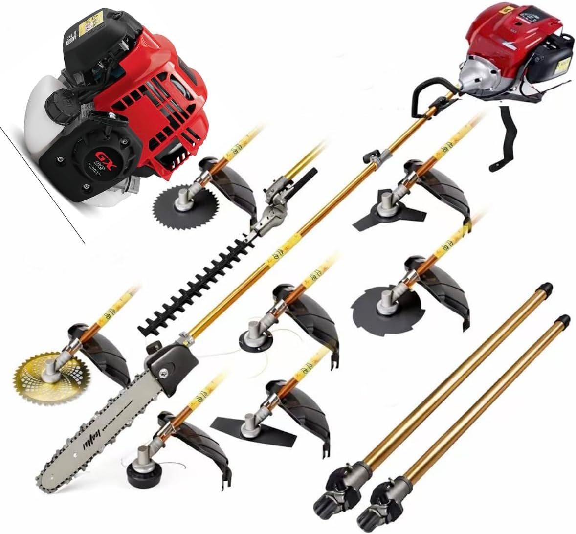 GX50 Gasoline Brush Cutter 11 in 1 Weed Wacker strimmer Grass Cutter Weeding Tool