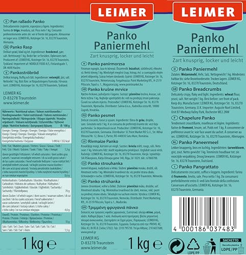 LEIMER Panko Paniermehl 1kg - Für eine zart knusprige und locker leichte Panade im Asia-Style (1 x 1kg)