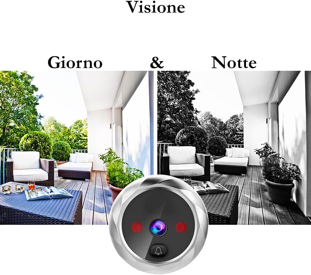 SD9832 Spioncino Digitale Porta Blindata da 2,8 Pollici Digital Peephole, Silver and Black