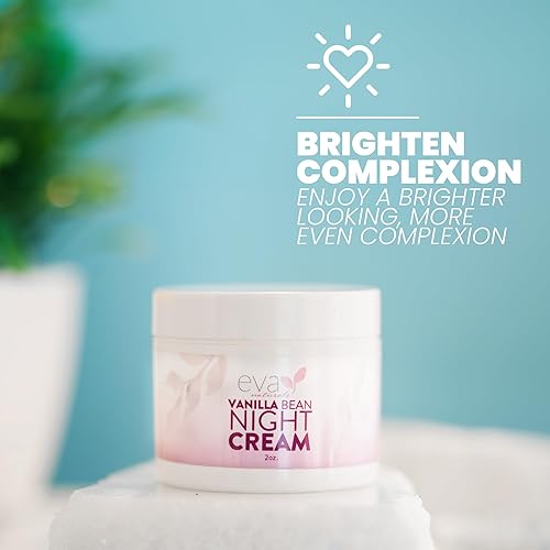 Miniatura 4 de Eva Naturals Crema de noche de vainilla – Hidratante facial durante la noche con vitamina E, C, complejo B y CoQ10 – Loción facial