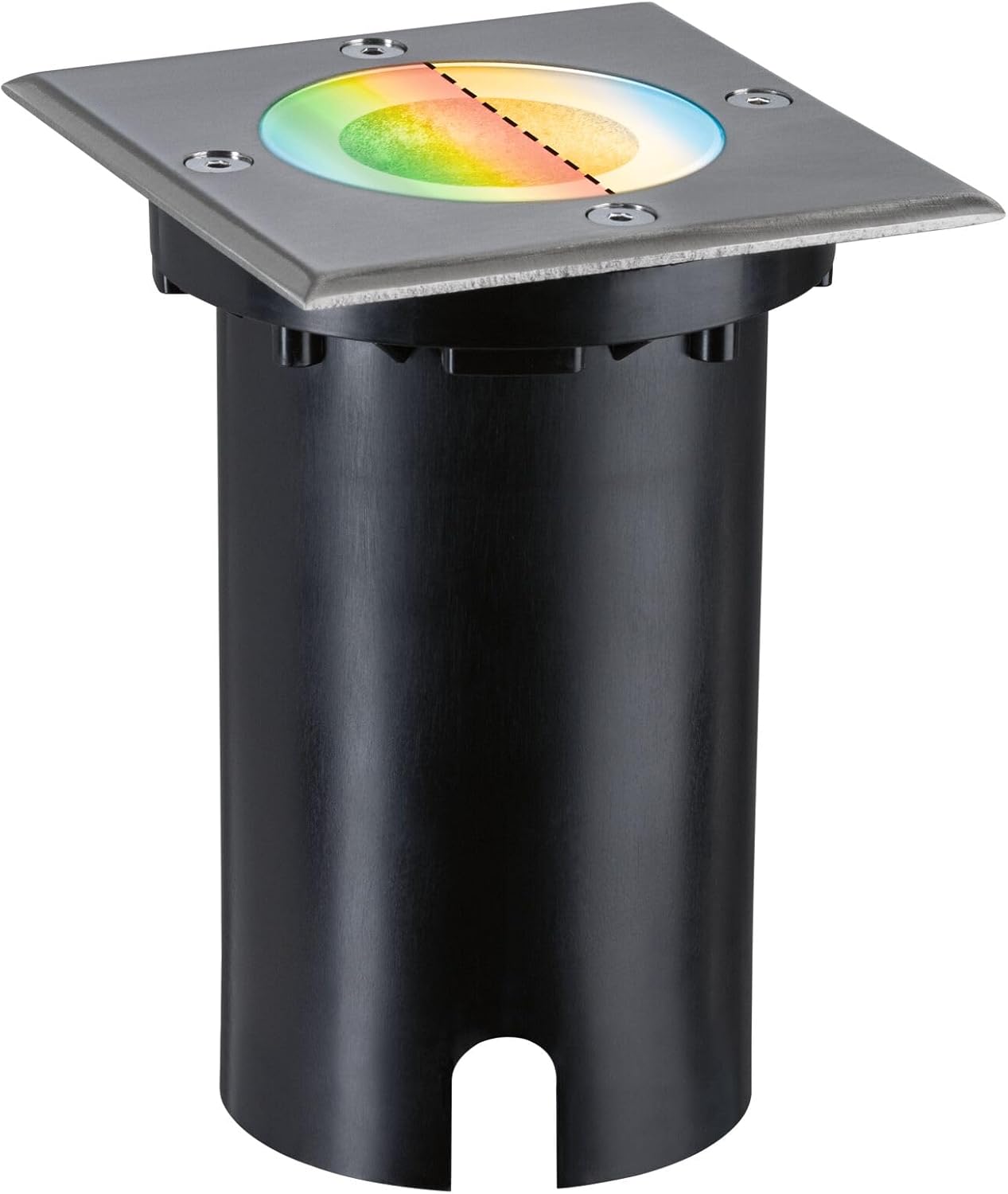 Paulmann 94846 LED Outside Mild Recessed Ground Mild Good Residence Zigbee Ground IP67 Sq. 110 x 110 mm RGBW+ 4.9 W 300 lm 230 V Brushed Iron Outside Mild