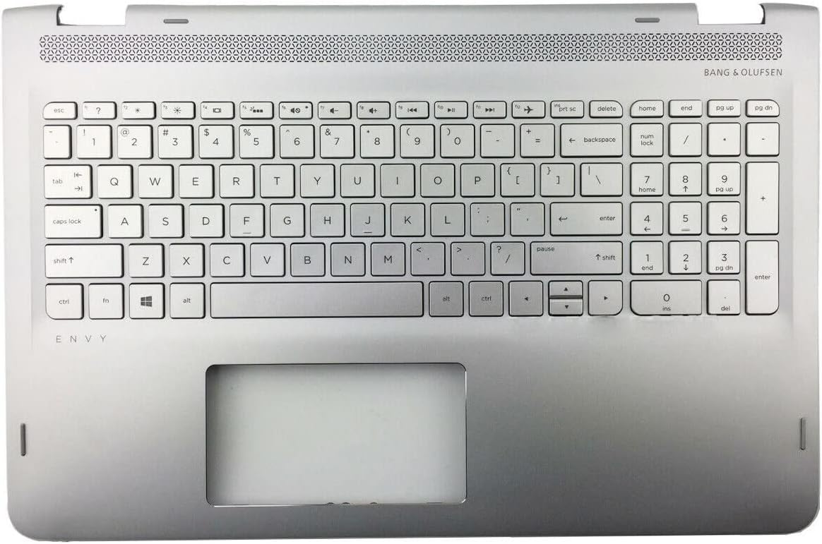 Replacement Laptop Upper Case Palmrest Backlit Keyboard Touchpad Assembly Part for for HP Envy X360 15T-AQ 15-AQ M6-AQ M6-AQ005DX 857283-001 798954-001 Silver
