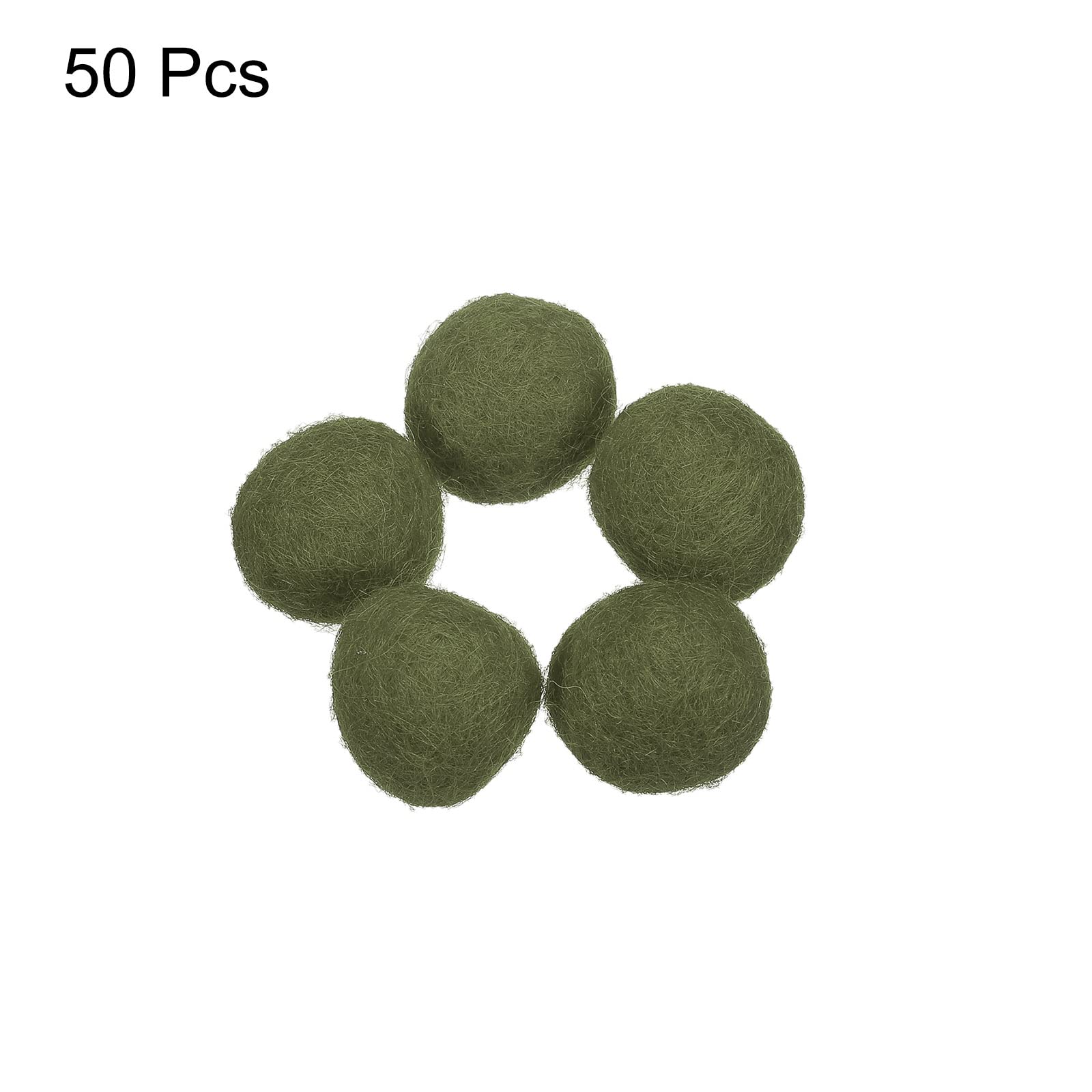 PATIKIL Wool Felt Balls Beads Wool Felting Pom 2cm 20mm Dark Green for Home Crafts Handcrafts Project DIY Pack of 50 - Image 3
