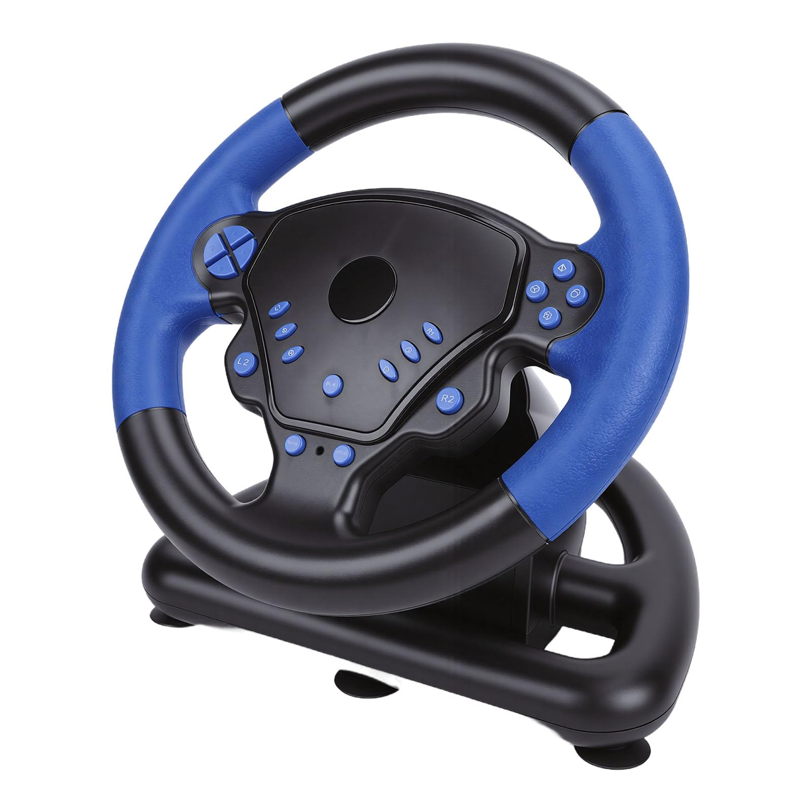 Bewinner Volante Gaming 4 en 1, Volante Force Feedback con Doble Motor, de 135°, Compatible con PC, IOS, Incluye Pedal y Joystick