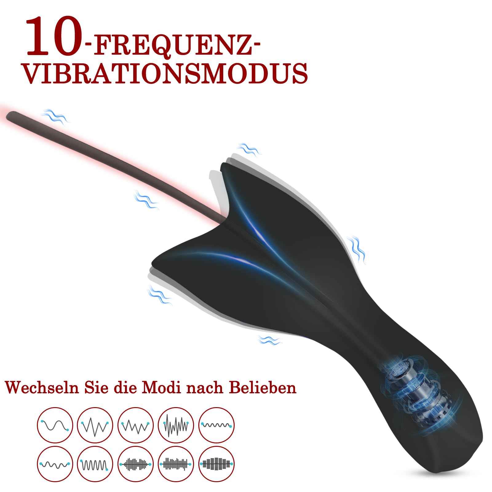 BDSMYEE Ensemble de Dilatateurs Urétraux Électriques en Silicone Homme, 10 Modes de Vibration, 6 Tailles de Plugs Urétraux, Vibrateur Urétral Jouet Sexuel pour Homme