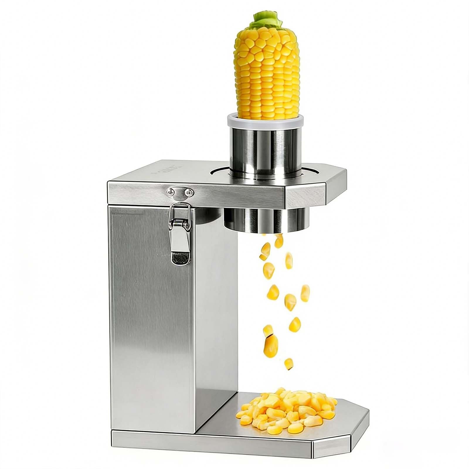 Trilladora eléctrica de maíz, removedor de granos de acero inoxidable, extracción rápida de un solo toque para maíz crudo y cocido, compacto para el hogar, cafetería, soportes de alimentos