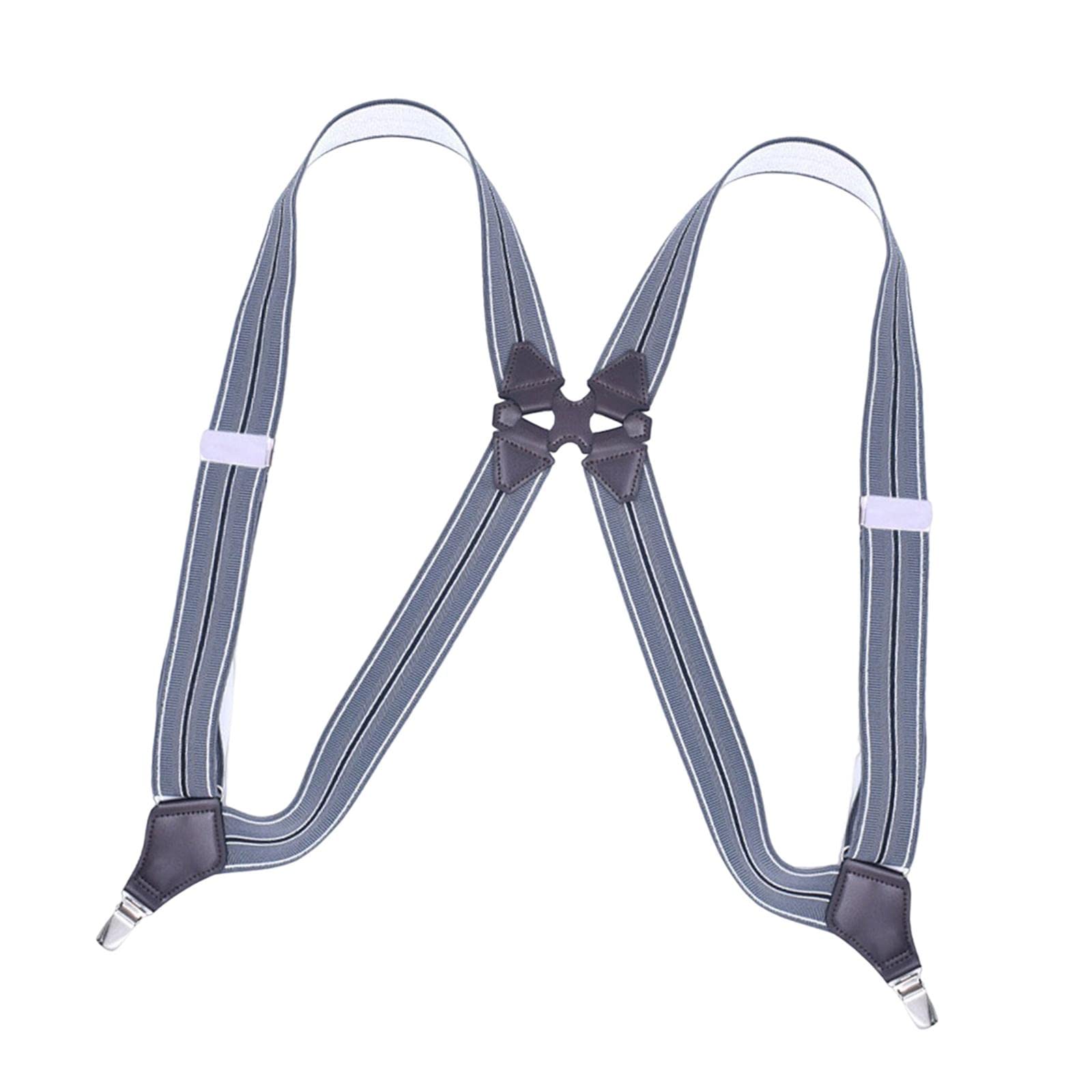 Men Women Suspenders Y Shaped Adjustable Elastic Straps Heavy Duty Back Belt Gray | Mens Accessories | Suspenders Braces-image-20