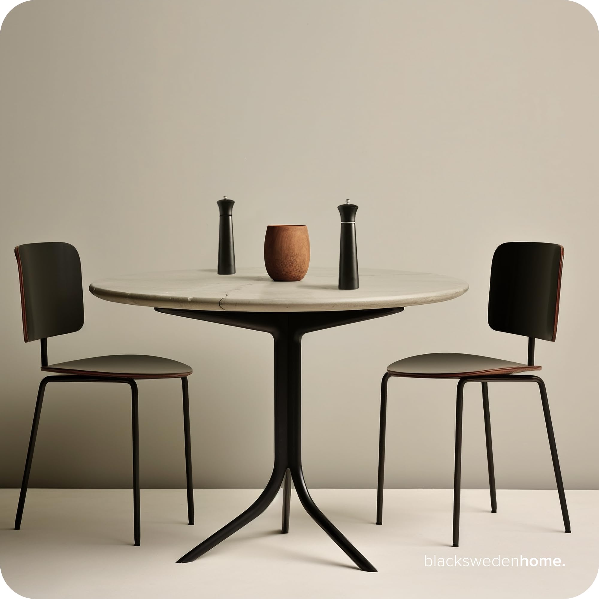 Black Sweden Home Macina Sale e Pepe in Legno - Set Sale e Pepe Elegante - Macinino per Pepe con Design Nero e Nero - Macina Spezie in Ceramica - Nordic Style - Perfetto per Tavola Moderna