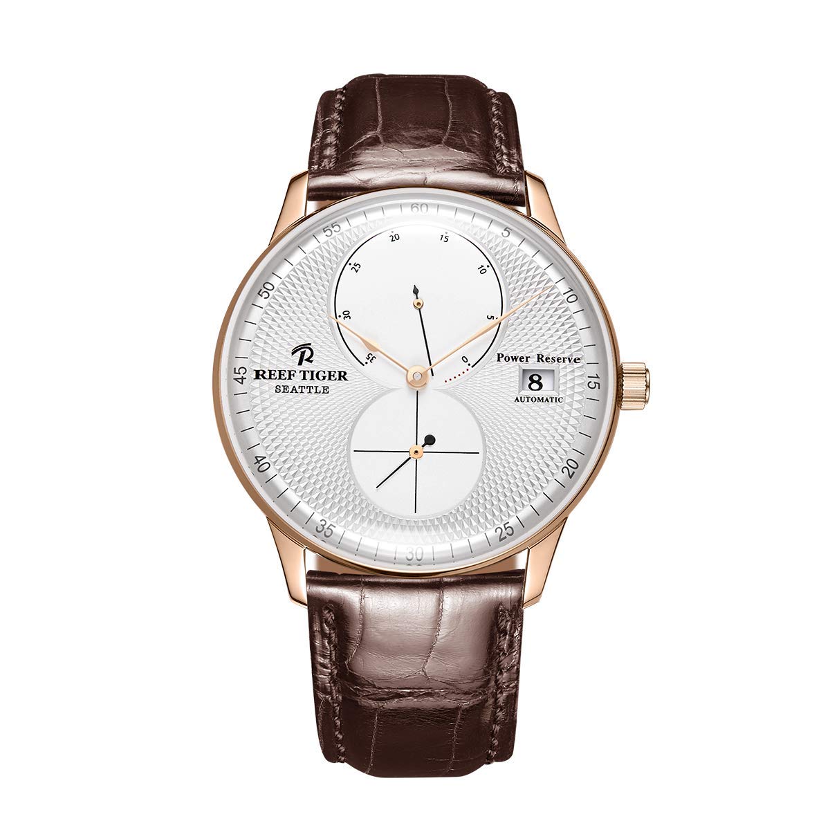 REEF TIGERMen's Watch Analogue Automatic Rose Gold Case with Leather Strap ORGA82B0-PWW