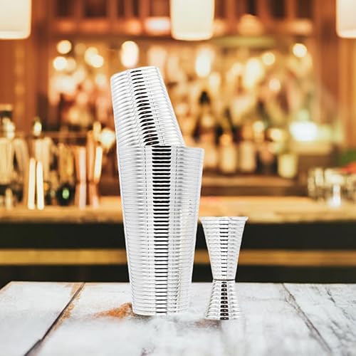 Miniatura 4 de Juego de coctelera de 3 piezas de plata estriada