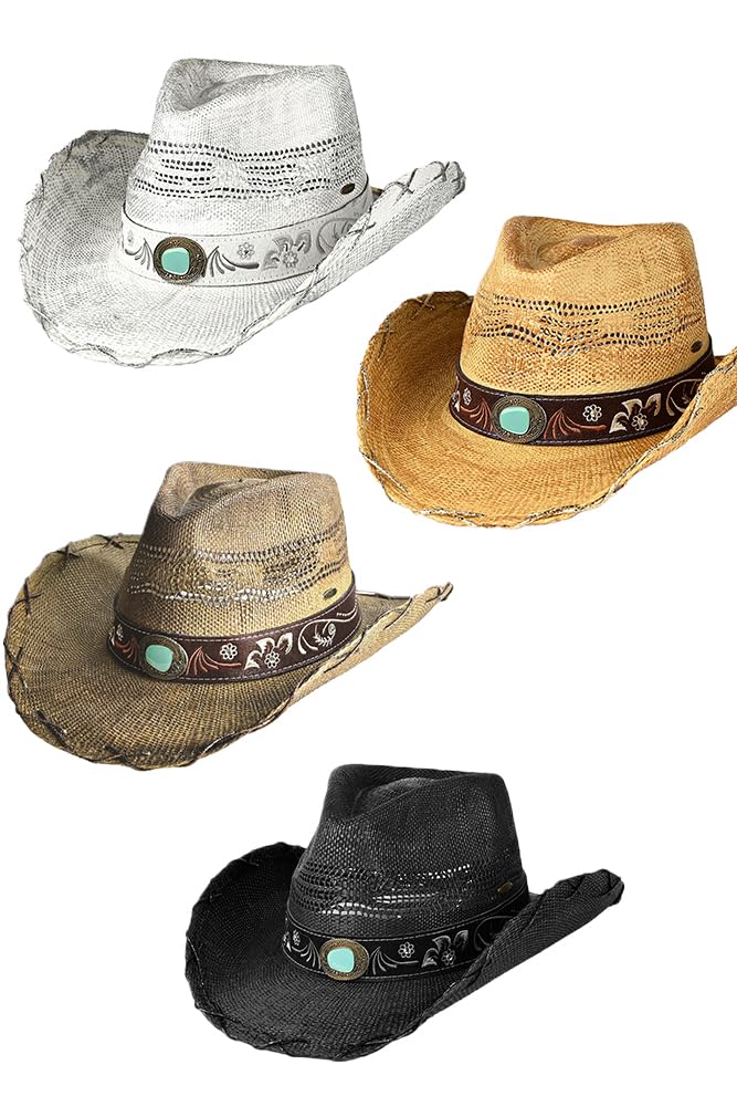 ScarvesMe Unisex Metallic X Stitches Ventead Cowboy Hat