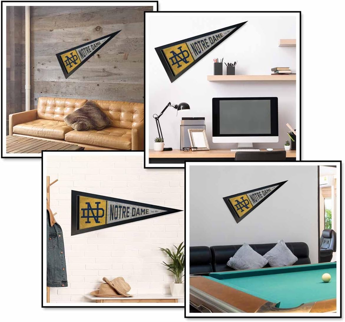College Flags & Banners Co. Irish Throwback Retro Vintage and Wood Pennant Frame